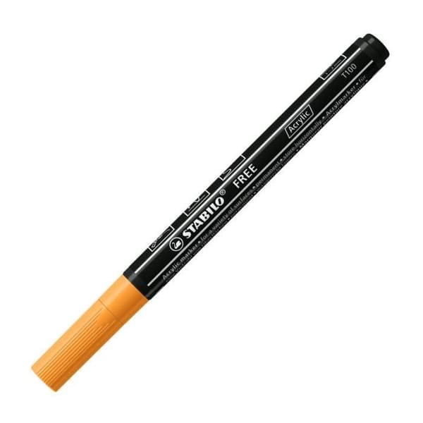 Markör - STABILO - FREE - Fin spets - Orange - Ogenomskinlig