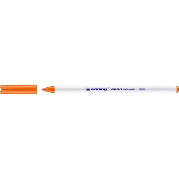 Textilpennor - edding - 4600 - Paket med 10 - Fin spets 1 mm - Färg orange