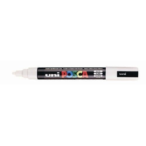 Posca PC5M Markör - enhetlig - Vit - 12-pack - Medelspets - Oföränderlig
