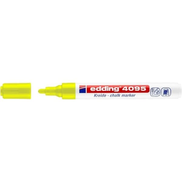 Flytande krita - edding - 4095 - Fluorescerande gul - Förpackning med 10 - Mellanstor spets