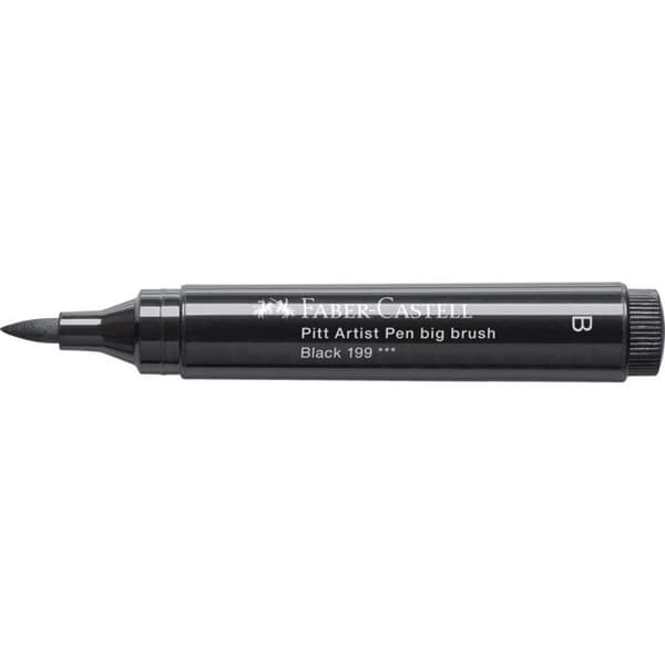 Feutre - Faber-Castell - PITT ARTIST STYLO BIG BROSSER - Svart - Medium spets - Blandat