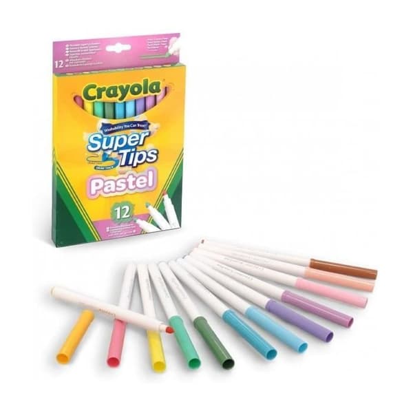 Markörer - CRAYOLA - Tvättbar pastell - 12 delar - Medium spets - Opak