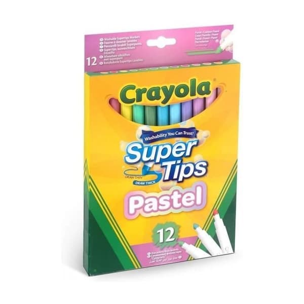 Markörer - CRAYOLA - Tvättbar pastell - 12 delar - Medium spets - Opak