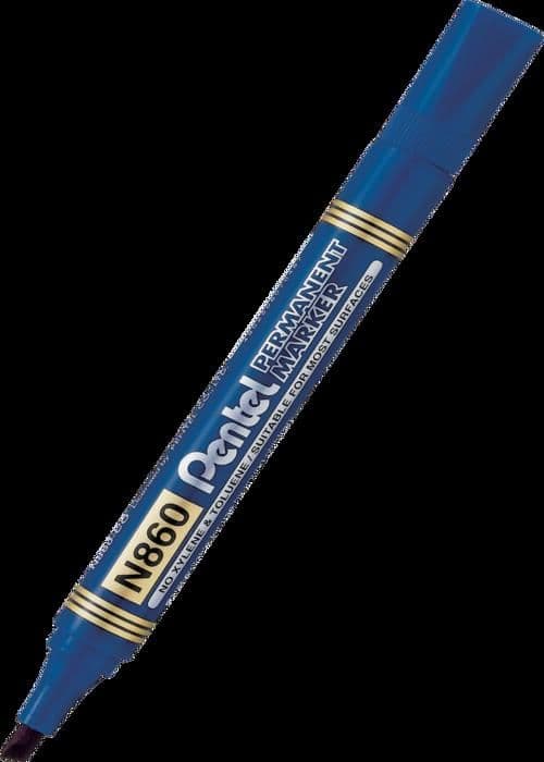 Pentel N860 blå vinklad permanent märkpenna