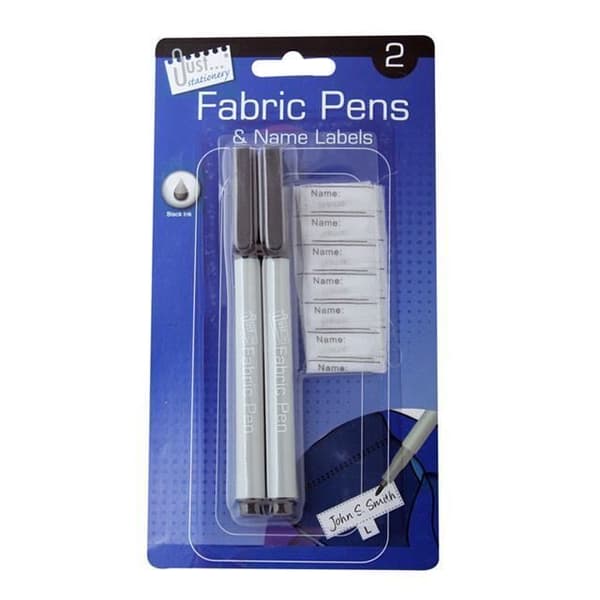 2 x 20 x Pennor Tygetikett Namnetiketter Skolkläder Uniform Permanent Black Ink