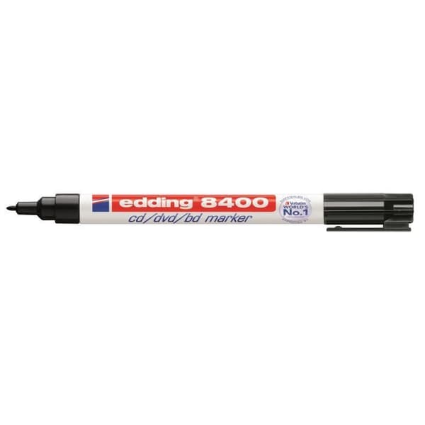 edding 8400 permanent markör för CD-DVD svart vattenbaserat pigmentbläck 0,5-1 mm fint