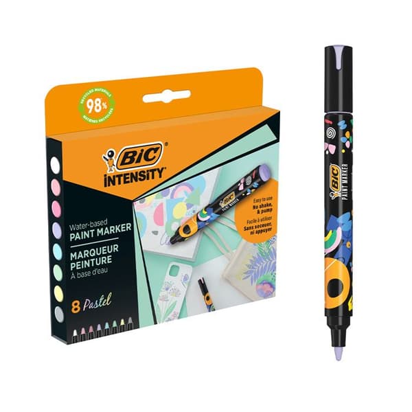 Pochette med 8 BIC Intensity Pastel målarpennor med medelspets