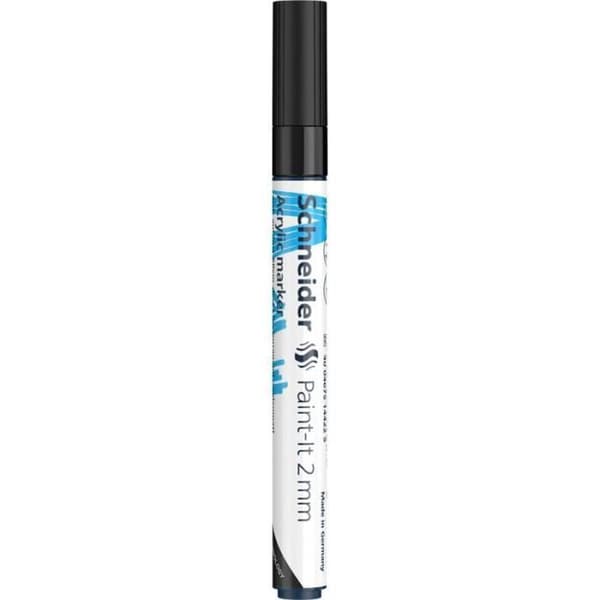 Acrylmarkörer - Paint-It - 310 - 2 mm - Svart - Oföränderlig - Opaque