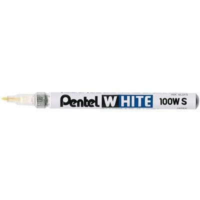 Pentel vit markör 100ws finspets vit - PENTEL - Markör - Fin spets 2 mm linje - Vit - Outplånlig