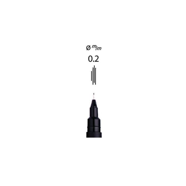 Teknisk filt 0,2mm PIN 02200 Kalibrerad spets Svart