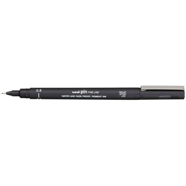 Teknisk filt 0,2mm PIN 02200 Kalibrerad spets Svart
