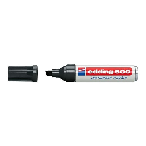 Permanent marker - EDDING - 500 - Sned spets - Svart - Oföränderlig