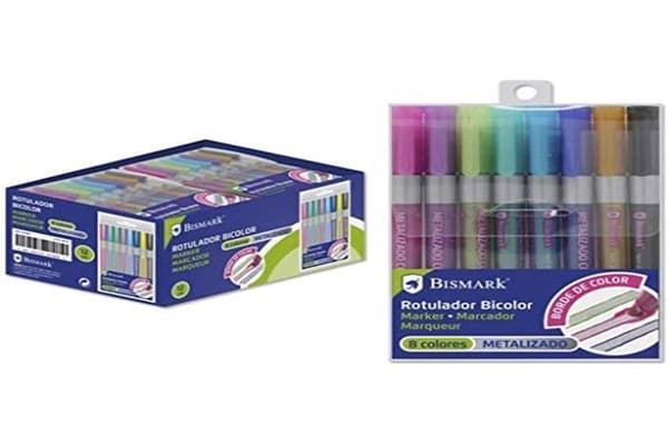 Markör - Bismark tuschpenna - IN-EX-40823 - Bi-Color Silver + Neon Contour Markers