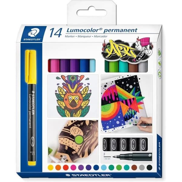 Permanent markör 318F Lumocolor - STAEDTLER - 0,6 mm kulspets - Opak - Outplånlig
