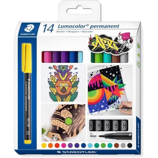 Permanent markör - STAEDTLER - 317M Lumocolor - Kulspets - Opak - Outplånlig