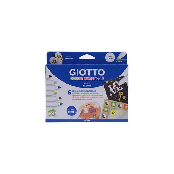 Dekorationspennor - Giotto - Förpackning med 6 - Oföränderlig - Opaque - Rund spets