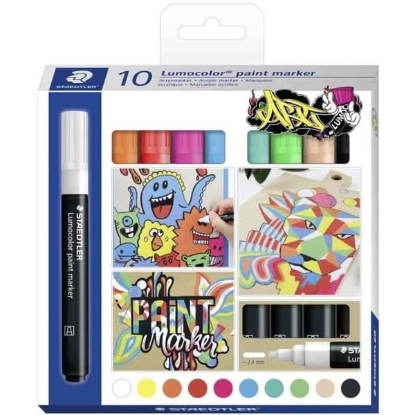 Lumocolor akrylfärgmarkör, 10 st