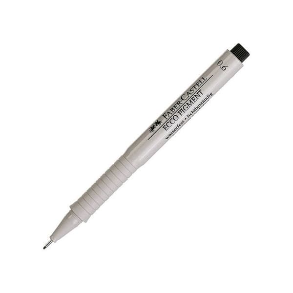 Faber-Castell Ecco Pigment Fiber Tip Pen, 0,6 mm, Svart