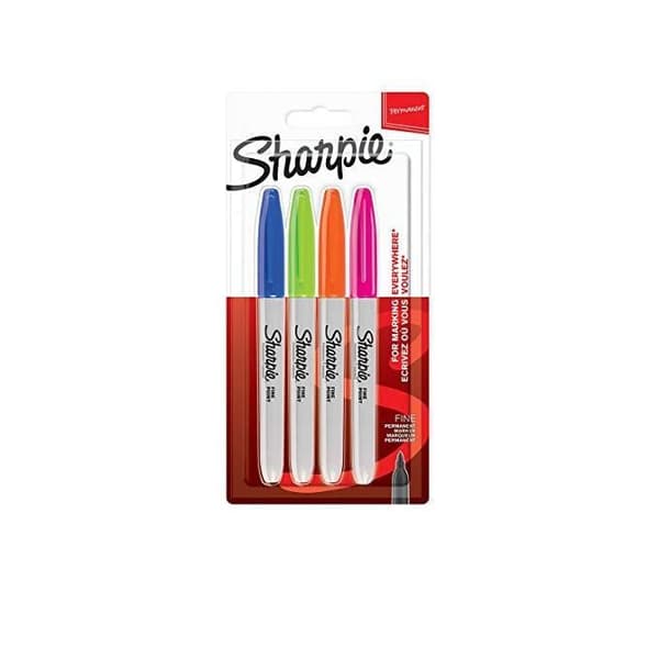 Sharpie 2065403 Permanenta markörer, fin spets, diverse roliga färger, 4-pack