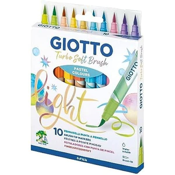 Markörer - GIOTTO - Turbo Soft Brush Pastell - Borstspets - Vattenbaserat bläck