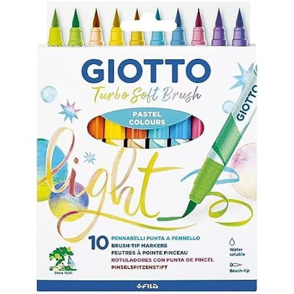 Markörer - GIOTTO - Turbo Soft Brush Pastell - Borstspets - Vattenbaserat bläck