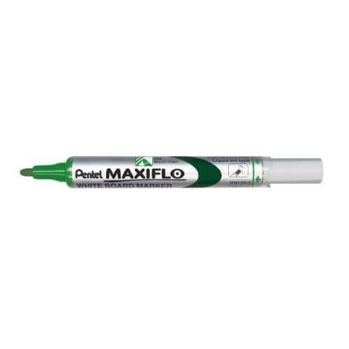 Pentel Maxiflo 12-pack av tvättbara whiteboardmarkörer Medelspets Flytande bläck Grön