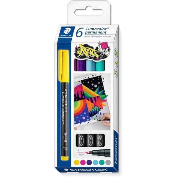 Permanent markör 318F Lumocolor - STAEDTLER - 0,6 mm kulspets - Opak - Outplånlig