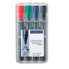 Permanent markör - STAEDTLER - Lumocolor - Låda med 4 - Kulspets - Diverse