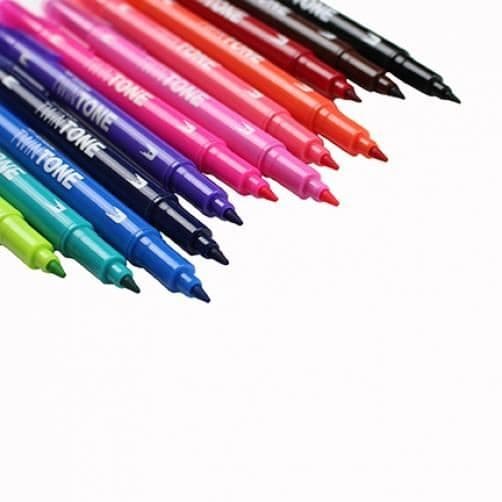 Tombow WS-PK-12P-1, Fin kulspets, Flerfärgad, 12 st.