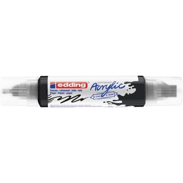 edding 5400 3D akrylmarkör med dubbelspets, th. linje 2-3 mm + 5-10 mm Svart