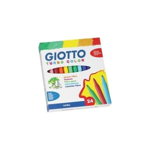 Markers - Giotto - Turbo Color - 24 st - Tvättbar bläck - Icke skadlig - Flerfärgad