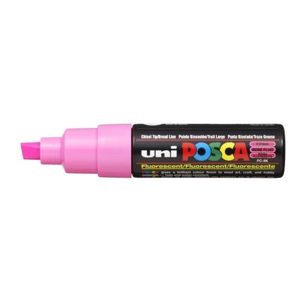 POSCA PC8K Wide Fased Point Marker 8mm Neon Pink
