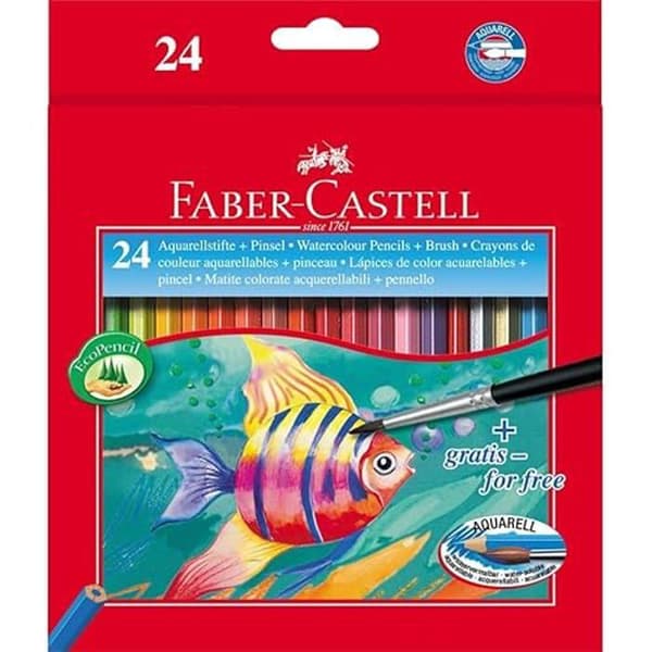 Akvarell färgpenna - FABER-CASTELL - C/ 24 - Sortiment - Opak
