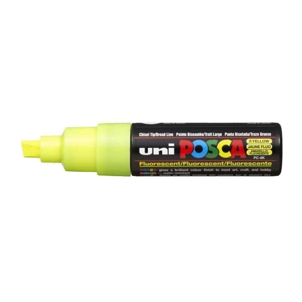 Markör - POSCA - PC8K - 8mm - Biseauterad - Gul Fluo