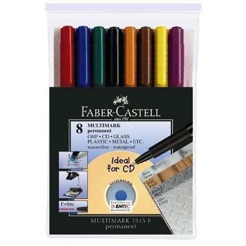 FABER-CASTELL Fodral 8 Multimark Permanent Pens F