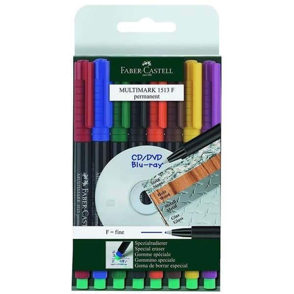 FABER-CASTELL Fodral 8 Multimark Permanent Pens F