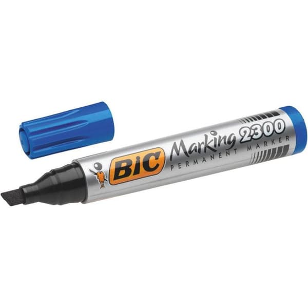 Permanenta markörer - BIC - Märkning 2300 - Kartong med 12 - Blå - Outplånlig