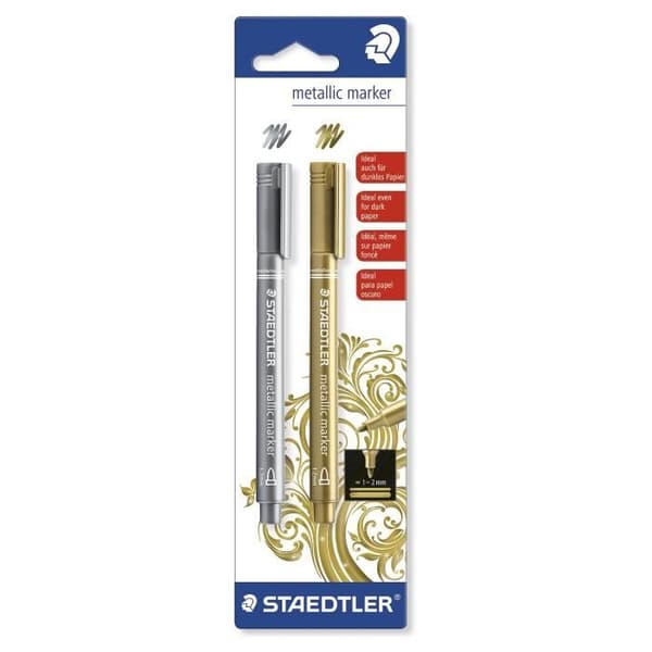 STAEDTLER 2 guld- och silvermetallmarkörer 1,2 mm