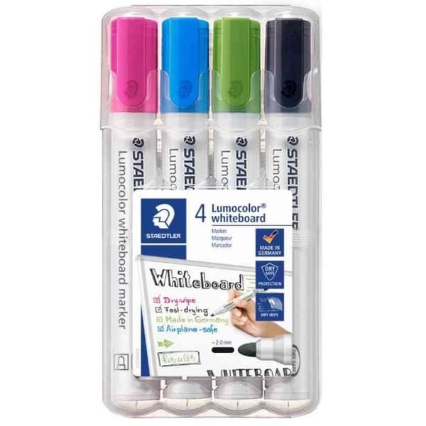 Whiteboardmarkör - STAEDTLER - 351 Lumocolor - kulspets - 4 st