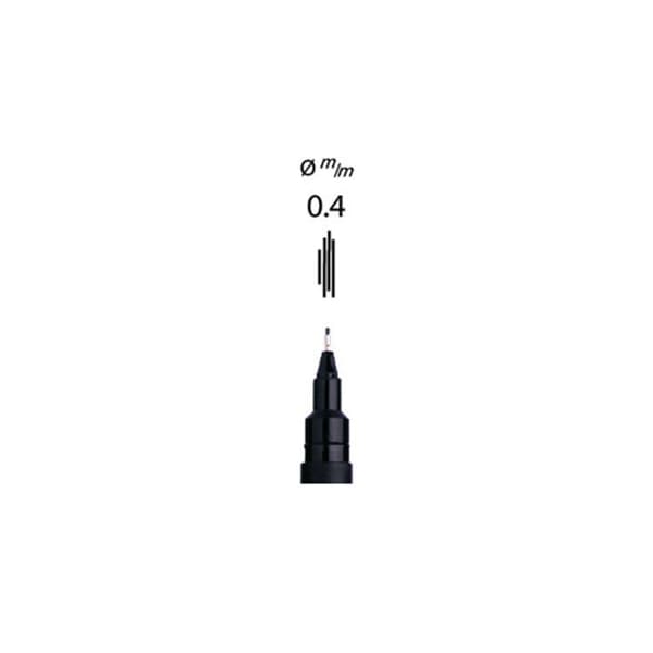 Stylo Fineliner - UniPin - Spets 0.4mm - Oföränderlig - Opaque - Svart