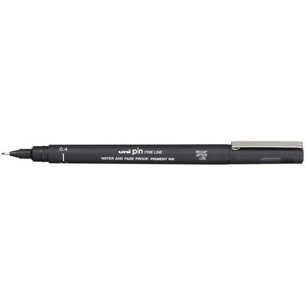 Stylo Fineliner - UniPin - Spets 0.4mm - Oföränderlig - Opaque - Svart