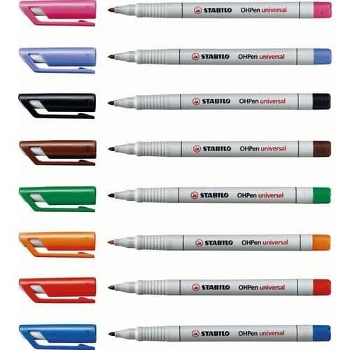 STABILO OHPen-markör - Paket med 10 - Svart - Icke-permanent bläck - Medium spets