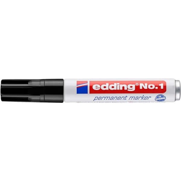 Permanent Marker - EDDING - N°1 - Fin spets - Svart - Outplånlig