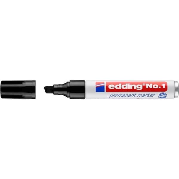 Permanent Marker - EDDING - N°1 - Fin spets - Svart - Outplånlig