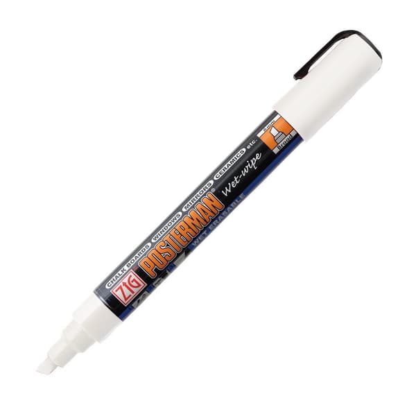 Märkpenna ZIG Posterman 6mm vit 12st