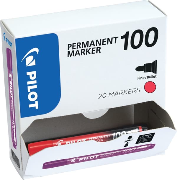 Pilot märkpenna rund SCA 100 1mm röd 20st