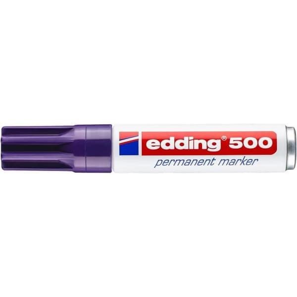 Permanent marker - EDDING - 500 - Lila - Med vinklad spets - Opaque - Oföränderlig