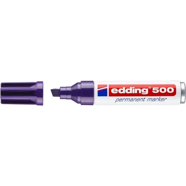 Permanent marker - EDDING - 500 - Lila - Med vinklad spets - Opaque - Oföränderlig