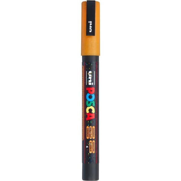Markör - POSCA - PC3ML - Fin konisk spets - Glittrig orange färg - Raderbar