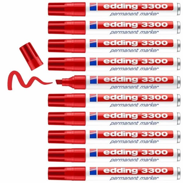 Sprittusch Edding 3300 Rød (10 enheder)